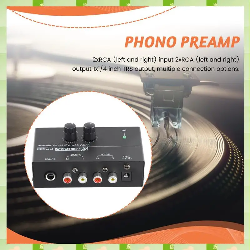 Preamplificatore fono ultracompatto 2025 PP500 con bilanciamento dei bassi e degli alti Regolazione del volume Preamplificatore giradischi Preamplificatore Spina americana, Ultra