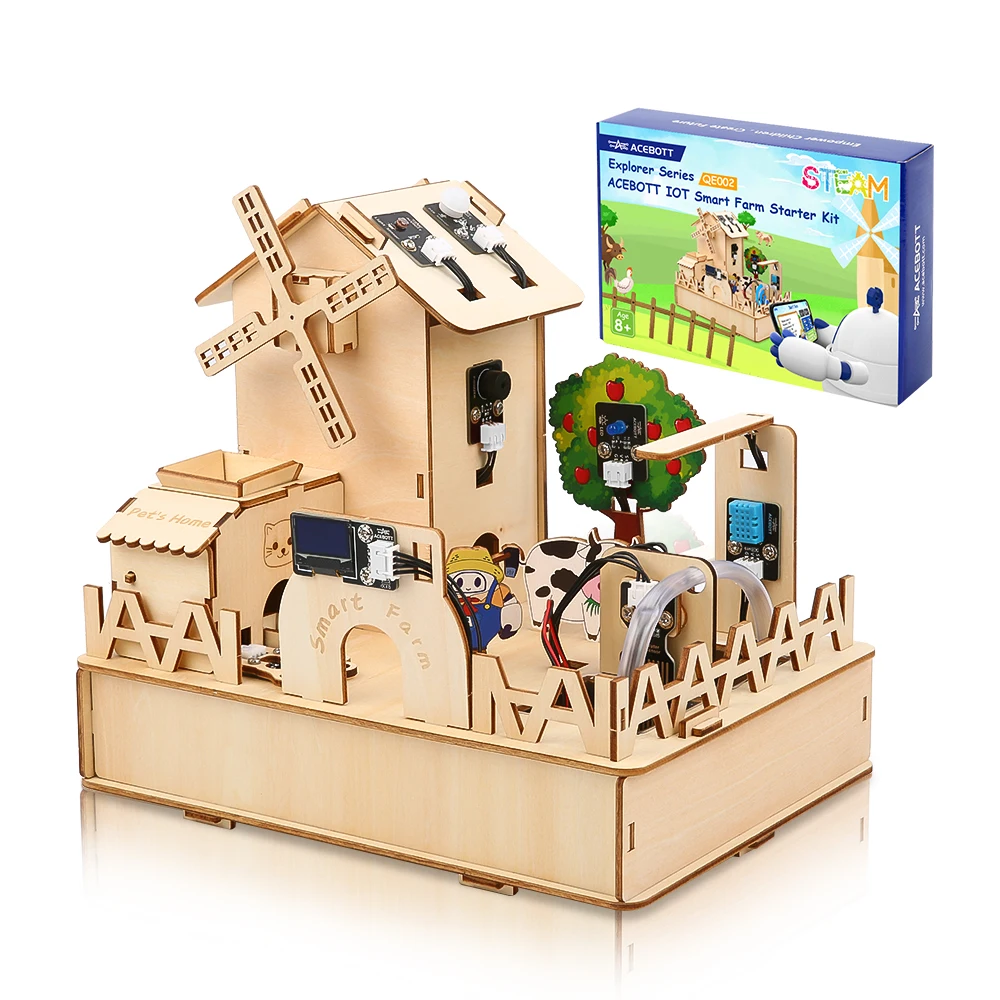 

Wood Eco Friendly Programmable Kids School Educational Set Learning Equipment Adults DIY Stem Smart Farm Starter Kit for Arduino