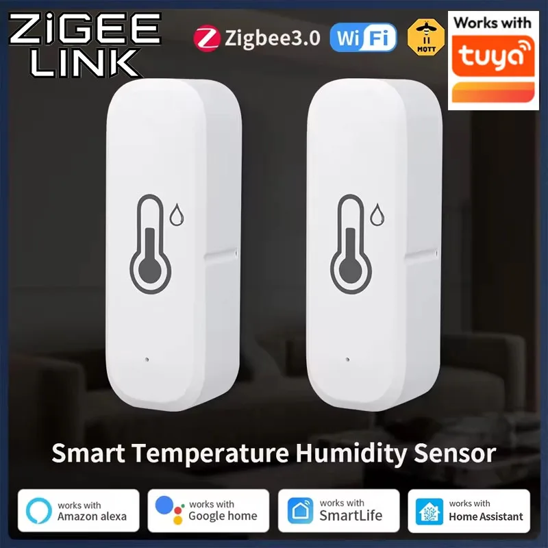 WiFi/Zigbee 3.0 Temperature Humidity Sensor Smart Remote Monitor Thermometer Hygrometer Smart Home Work with Tuya Alexa Google