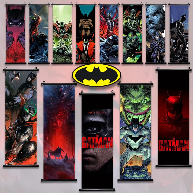 

DC Batman Movie Poster Decor Wall Artwork Superman Canvas Painting Picture Print Hanging Scroll Wallpaper Home Decoration Art