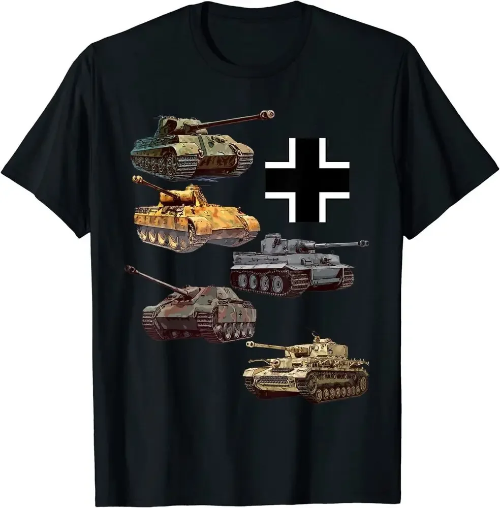 German Tanks WW2 Jagdpanther Tiger 1 Tiger 2 Gift Tee Shirt  High Quality 100%Cotton Short Sleeve