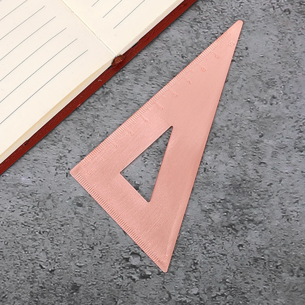 

Copper Ruler Triangular Geometry Square Tool Measuring Rulers Drafting Triangle Scale Vintage Handmade Metal Precision Drawing