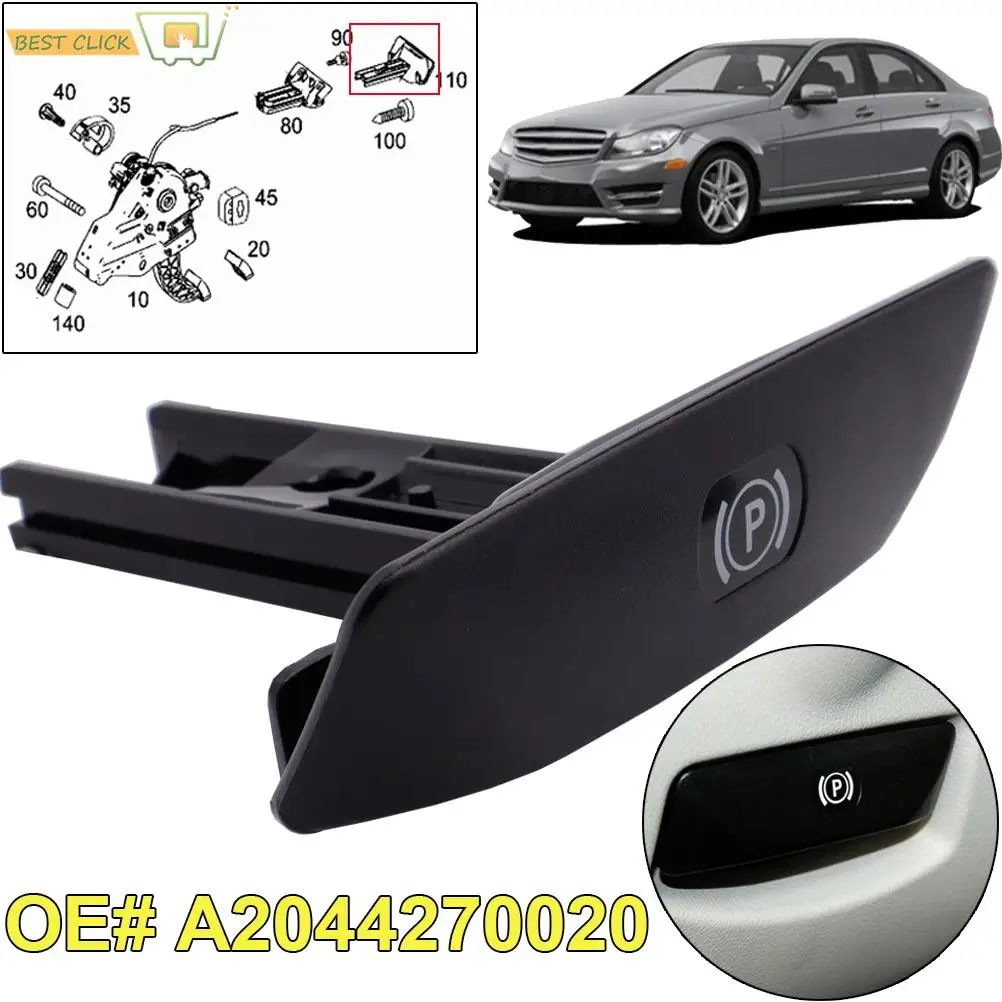 O punho da tração do estacionamento do carro para o Benz de Mercedes, freio de mão, liberta o punho da tração, C, E, CLS, classe do GLK, W204, W207, W212, X204, W218, OE, A2044270020