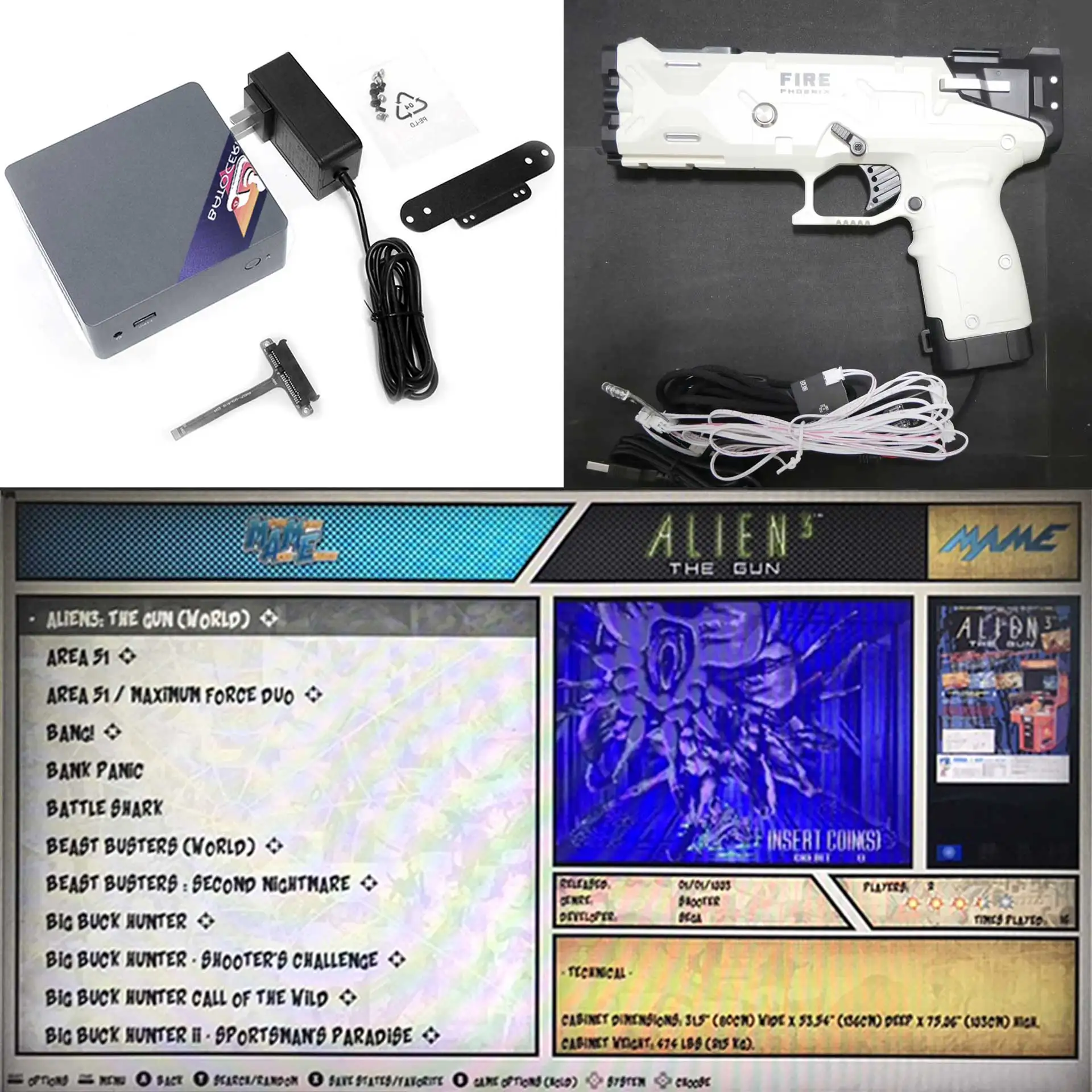 Arcade LaunchBox Phoenix  Portable Batocera host light gun kit Game N100 512G System Hard Drive for Shooting Series