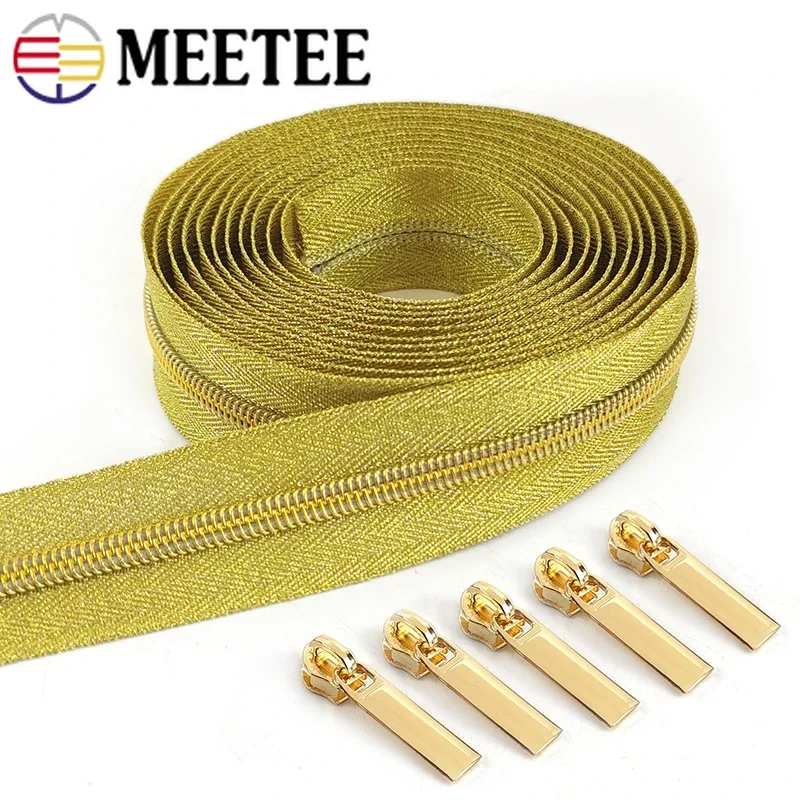 3M 5# Nylon Zipper Tapes +Zippers Sliders for Sewing Plastic Zips By The Meter Zip Heads Pulls Repair DIY Garment Accessories