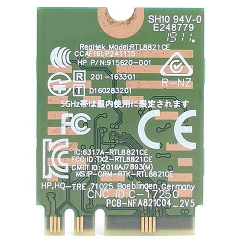 RTL8821CE 802.11AC 1X1 Wi-Fi+BT 4.2 Combo Adapter Card 915621-001 Wireless Netowrk Card for ProBook 450 G5 Series-DTD2