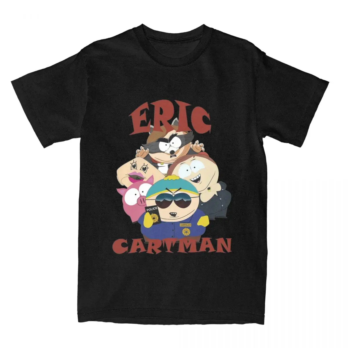 Men's T-Shirt Eric Cartman South-Parks Casual Cotton Tee Shirt Short Sleeve T Shirts O Neck Tops Gift Idea