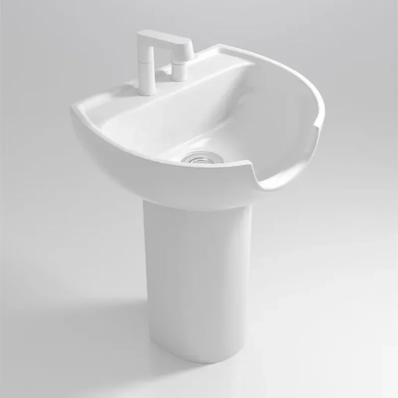 Middle East Ceramic Shampoo Basin Vertical Pure White Split Washing Basin Chaozhou Guangdong