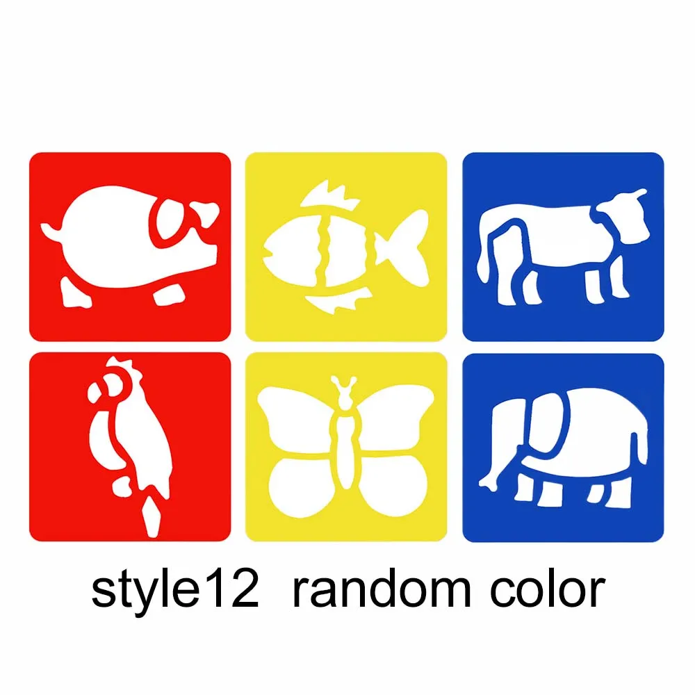 6pcs Cartoon Pattern Drawing Stencils for DIY Crafts