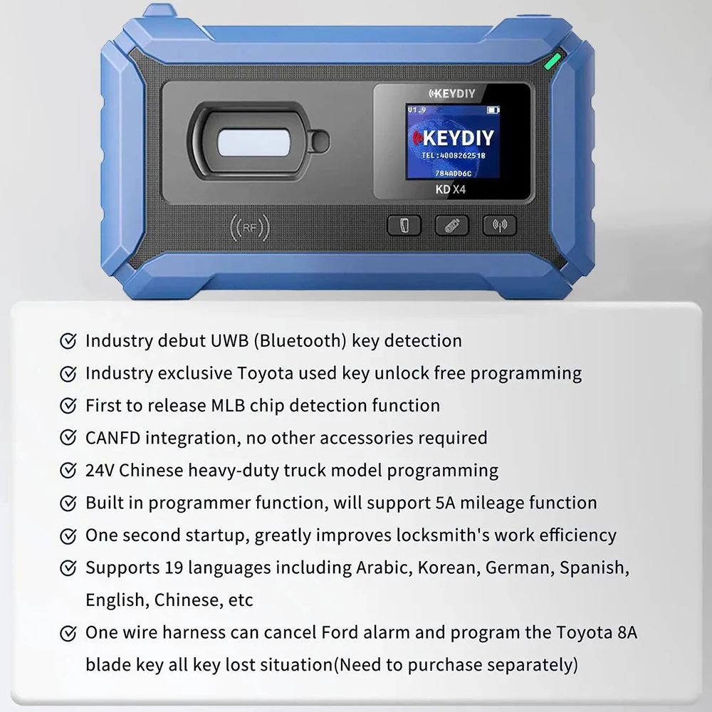 KEYDIY KD-X4 أداة مطابقة البرمجة عن بعد مولد نسخة رقاقة لتويوتا فورد هوندا ياماها جميع المفاتيح المفقودة ID47 دبوس رمز قراءة