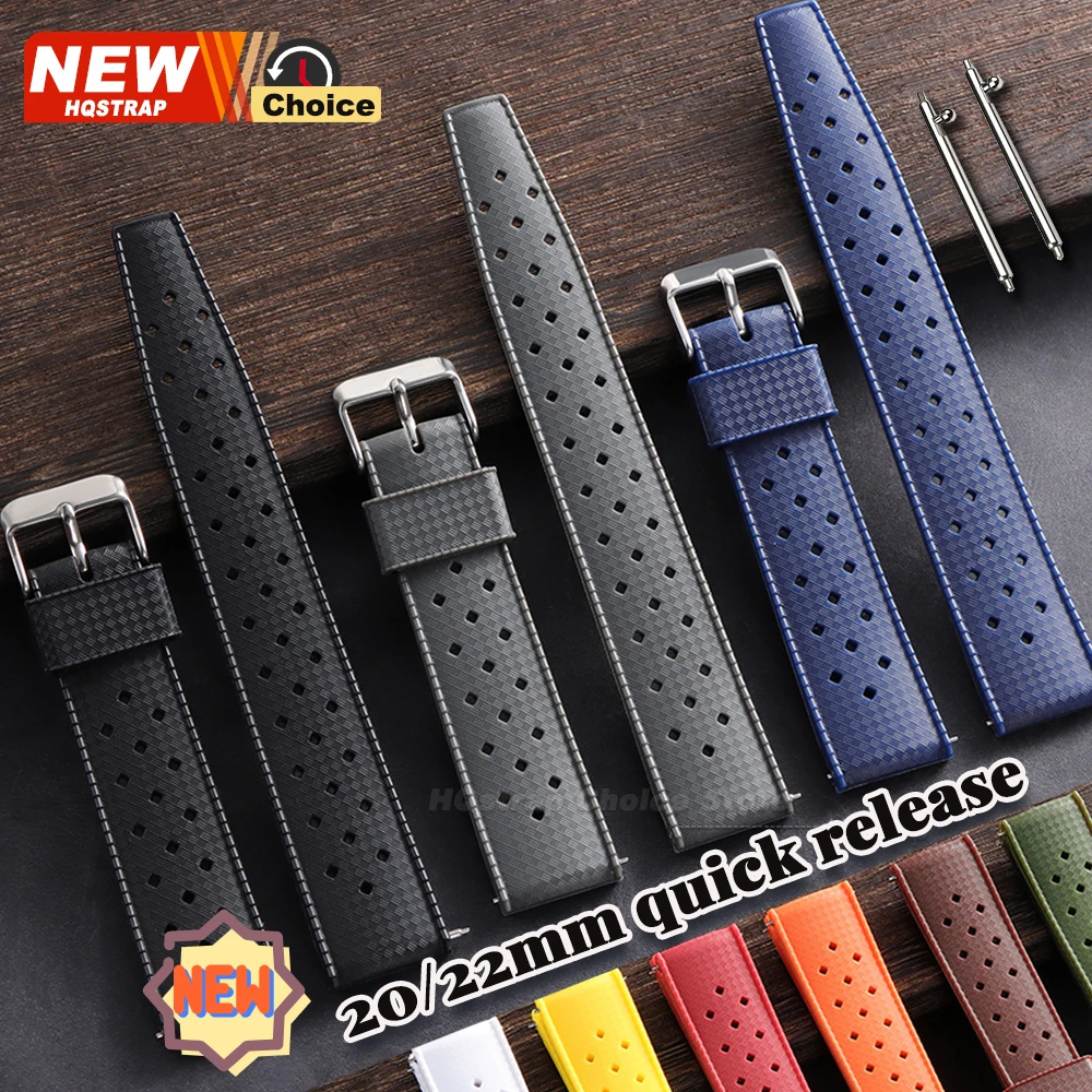20mm 22mm Tropisches Silikon Smartwatch-Armband für Oris Armband für Seiko für Citizen Schnellverschluss Uhrenarmband Damen Herren Armband