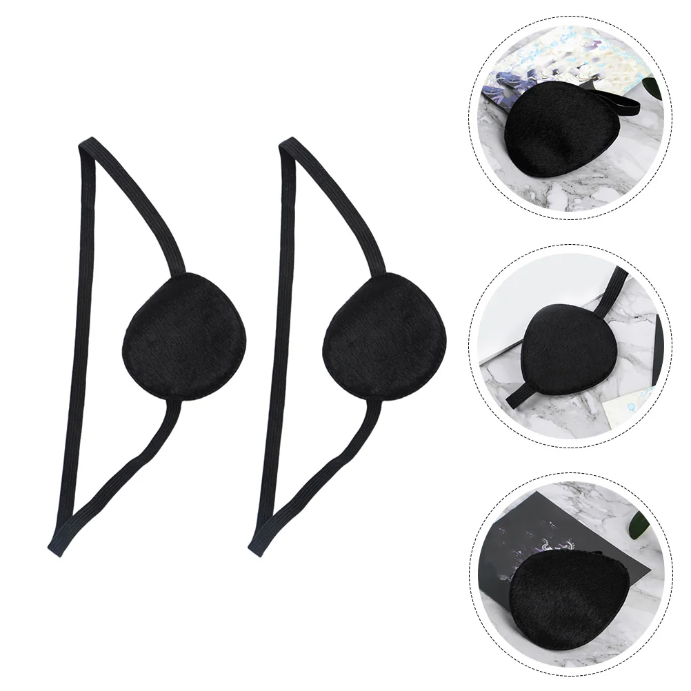 

2 Pcs Single Eye Mask Adjustable Amblyopia Eye-patches for Lazy Black Strabismus