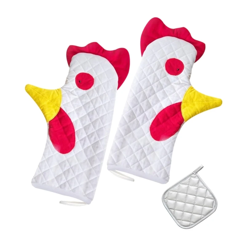 

Oven Mitts Rooster Heat Resistant Oven Glove Pots Holder Reusable Oven Glove Pots Pad Great for Kitchen Baking Drop shipping