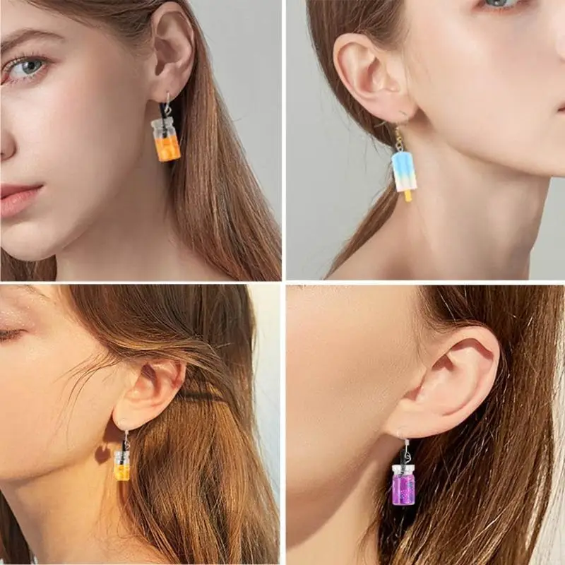  Colorful Jewelry Making Supplies Milk Tea and Ice Cream Pendants for DIY Bracelets/Earrings/Keychains Gift for Family