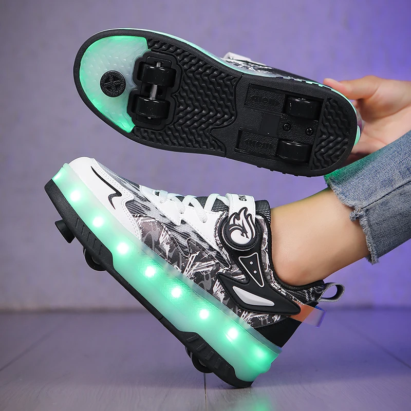 

Trendy shoes: Girls' 4-Wheel Auto-Retractable Invisible Sneakers, Roller Skates for Kids, Adults & Boys