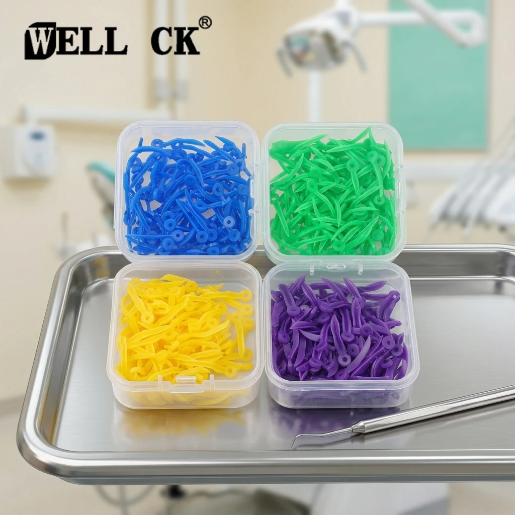 4Sizes Disposable Dental Tooth Gap Wedges with End Circular Holes Plastic Interdental Wedge Dental Matrix Wedge For Oral Care
