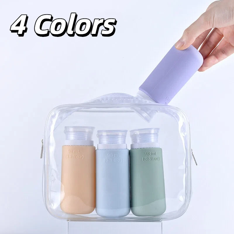 

Portable Silicone Refillable Dispensing Bottle Leak-Proof Travel Container for Lotion Shampoo Cream