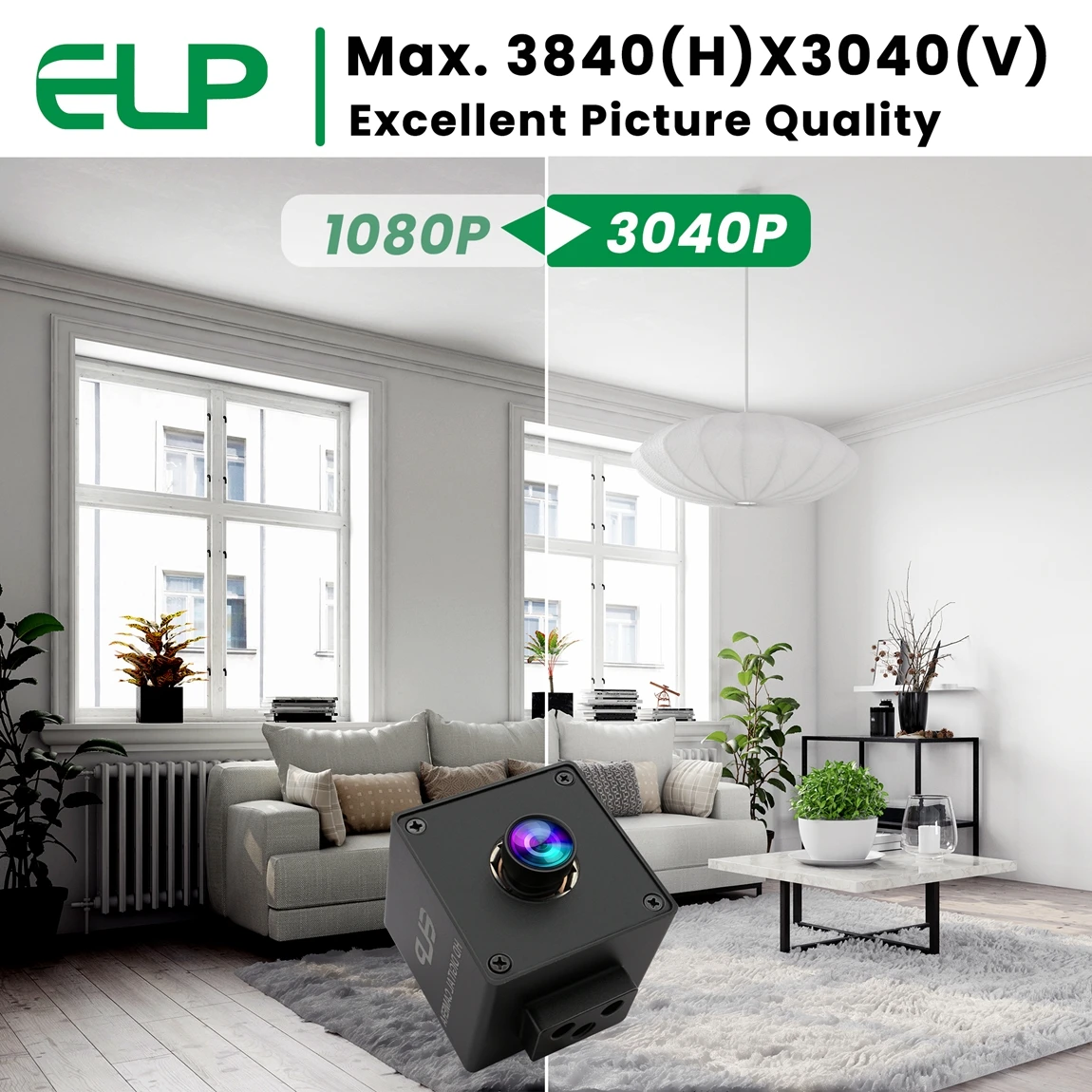 Caméra USB industrielle ELP Autofocus 12MP Webcam haute vitesse 120fps avec objectif 88 degrés Mini caméra IMX577 pour le Streaming en direct