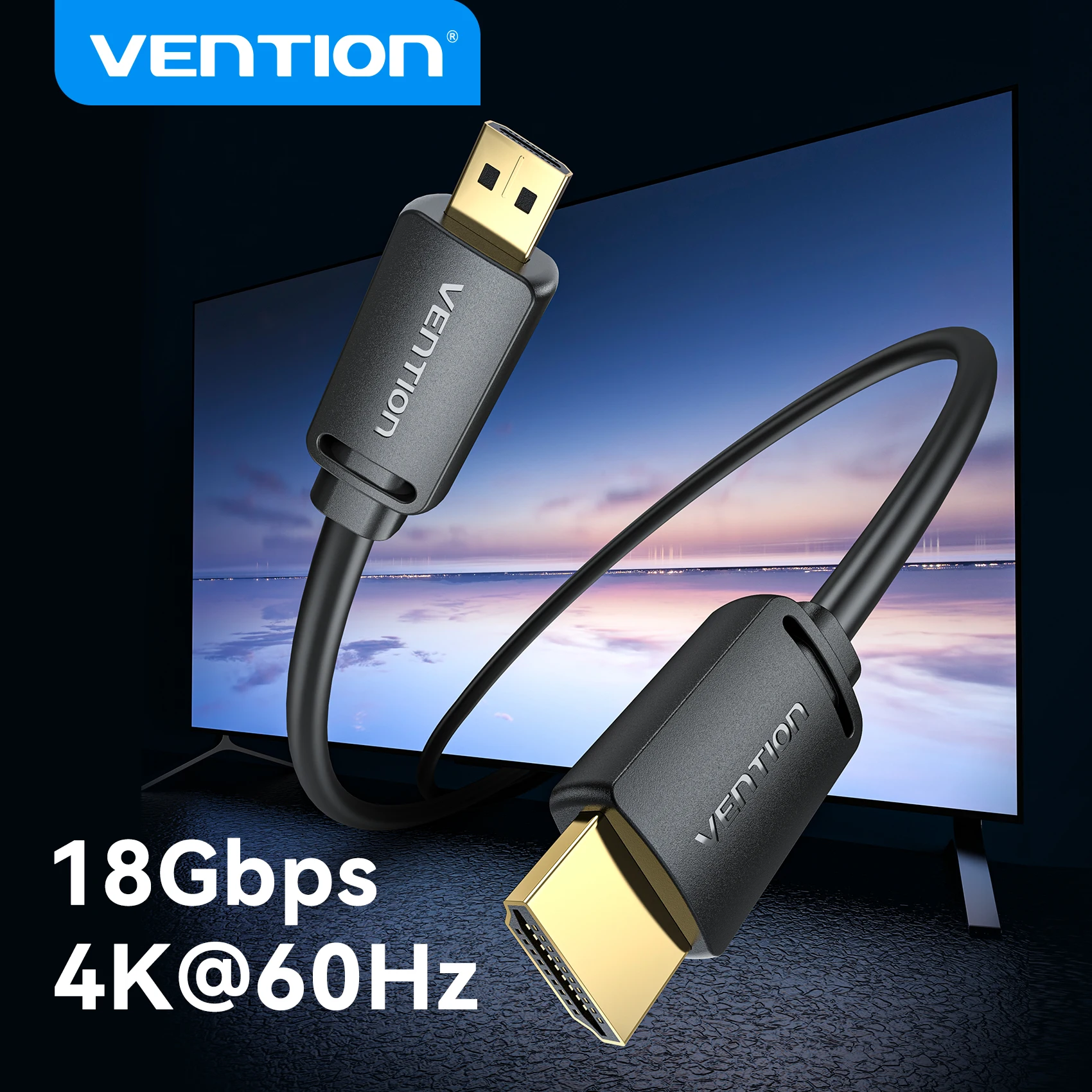 Vention Micro HDMI to HDMI Cable 4K Mini HDMI Male to Male Cord for GoPro Sony Camera Callphone Tablet Projector HDTV Mini HDMI