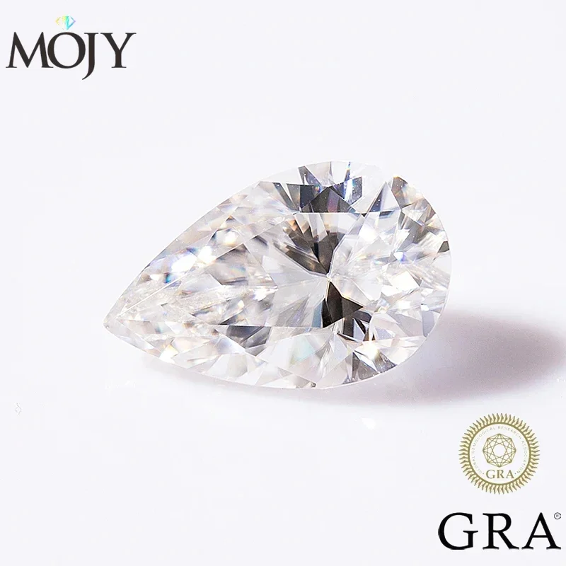 

MOJY 100% Moissanite Loose Stone Pear Cut 0.3~6.0ct Gemstones Pass Diamond Tester with GRA Certificate Fine Jewelry Accessories