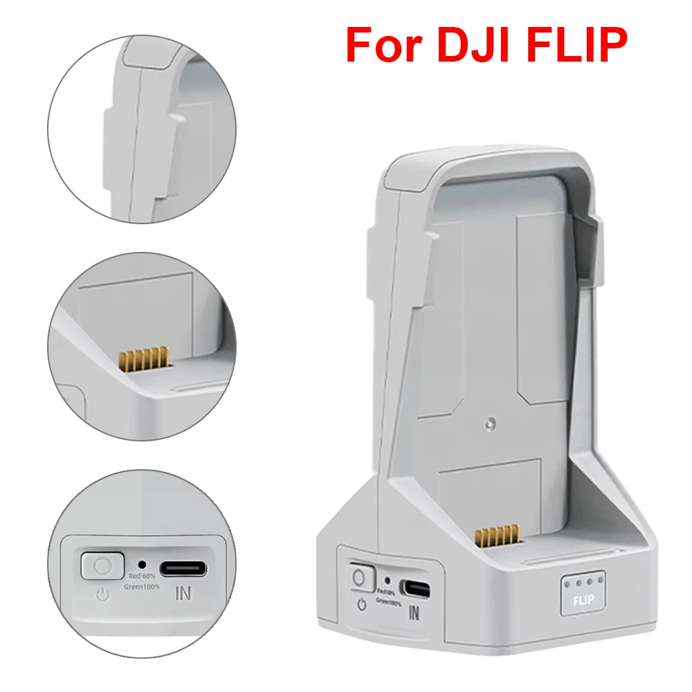 

Зарядное устройство для DJI Flip, двусторонний зарядный концентратор, вертикальный комплект зарядной станции Power Bank для DJI Flip Drone, аксессуары