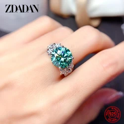 ZDADAN 925 Sterling Silver Gemstone Ring For Women Fashion Wedding Jewelry