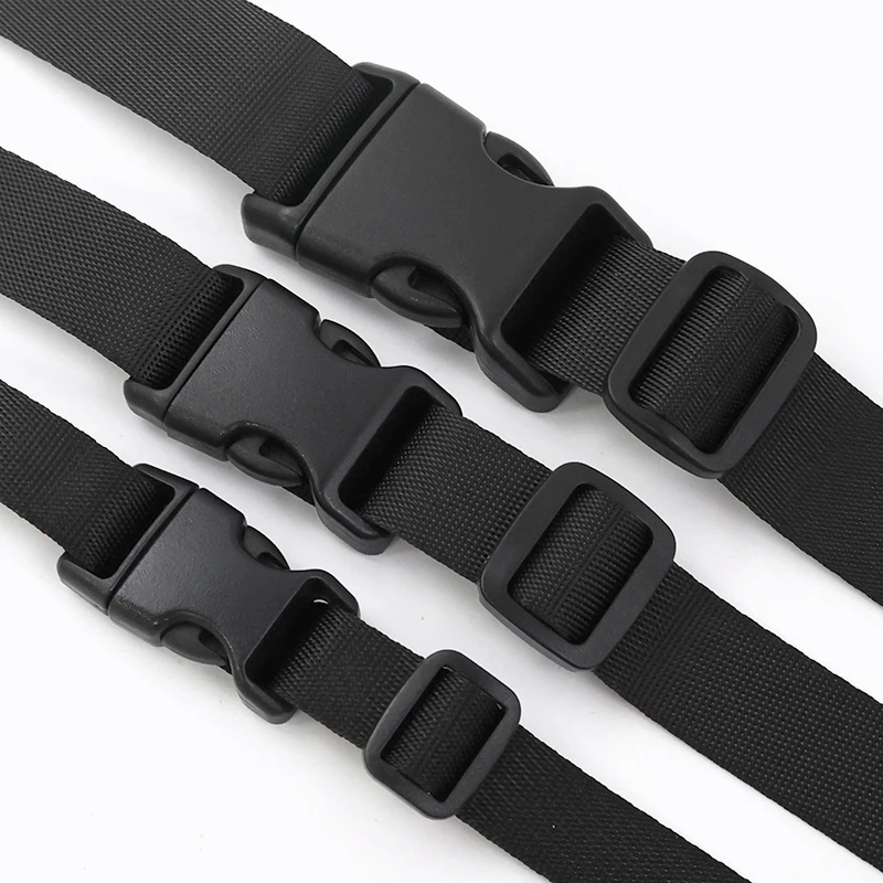 

1-5Set Strap Buckle Fastener Accessories for Bags Plastic Release Buckles Black Nylon Webbing Repair Dog Leash Adjust Clip Clasp