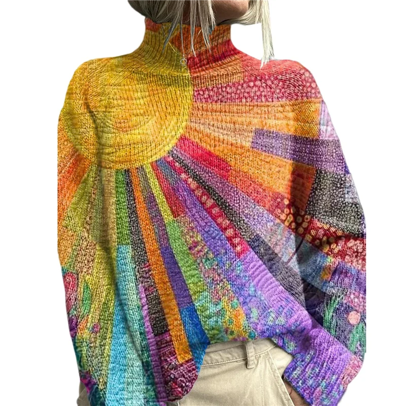 

AOAO-Women's Boho Floral Tops Casual V Neck Long Sleeve Summer Spring Tops Blouses