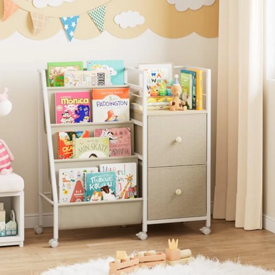 

Book Shelf for Rooms Toddler Bookshelf Baby Bookcase with Storage for Nursery Bedroom Playroom Easy Assembly