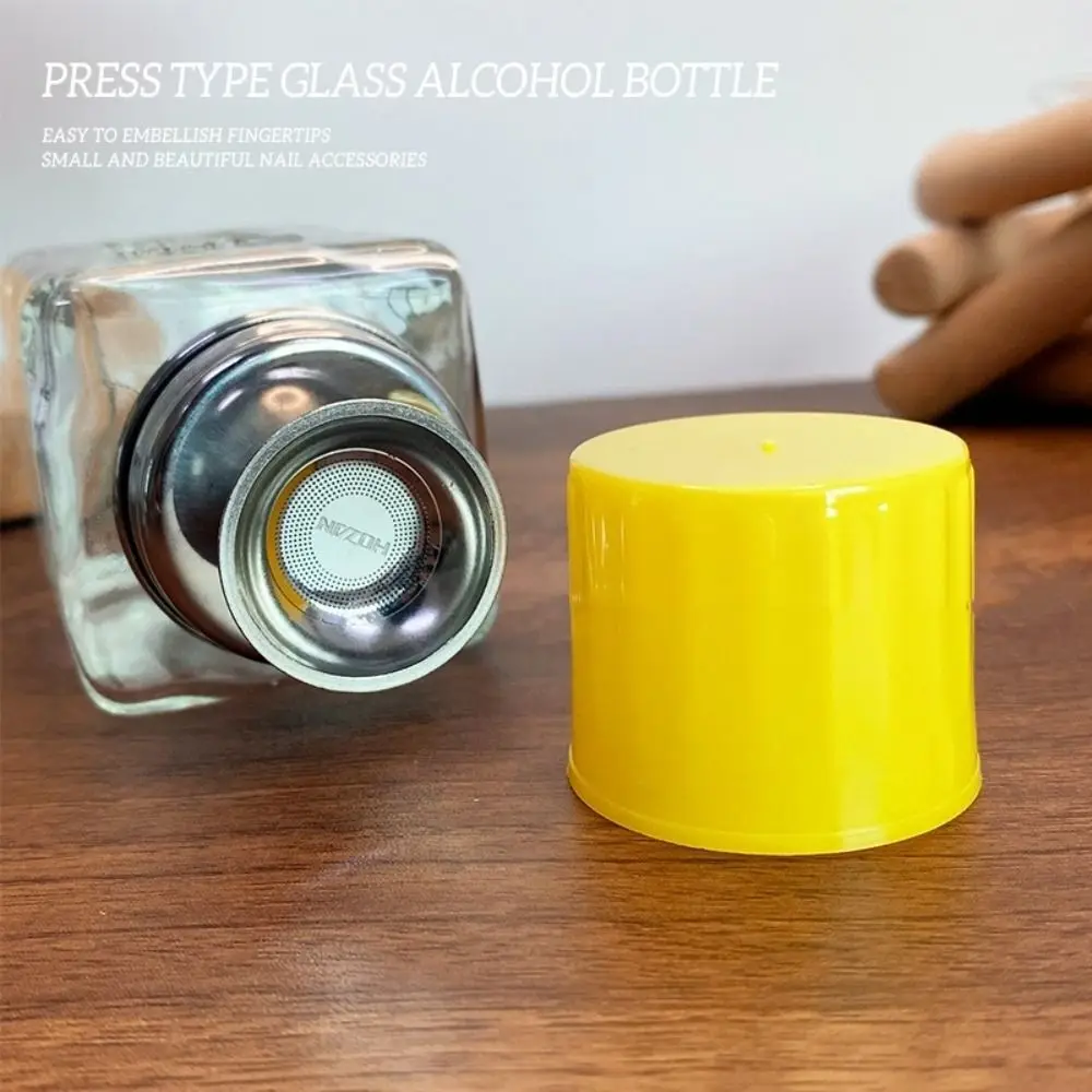 Tragbare 180 ml Nagel Glas Flasche Drücken Sie Typ Presse Trichter Alkohol Flasche Kristall Hydraulische Nagel Entferner Wasser Leere Flasche