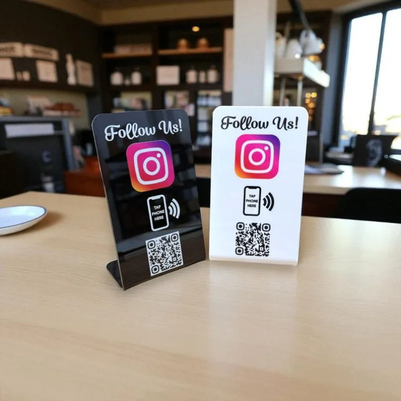 

Акриловая табличка для отображения отзывов Google с NFC-чипом и QR-кодом, бесконтактная смарт-карта Ntag 215 для подставки-меню или вывески