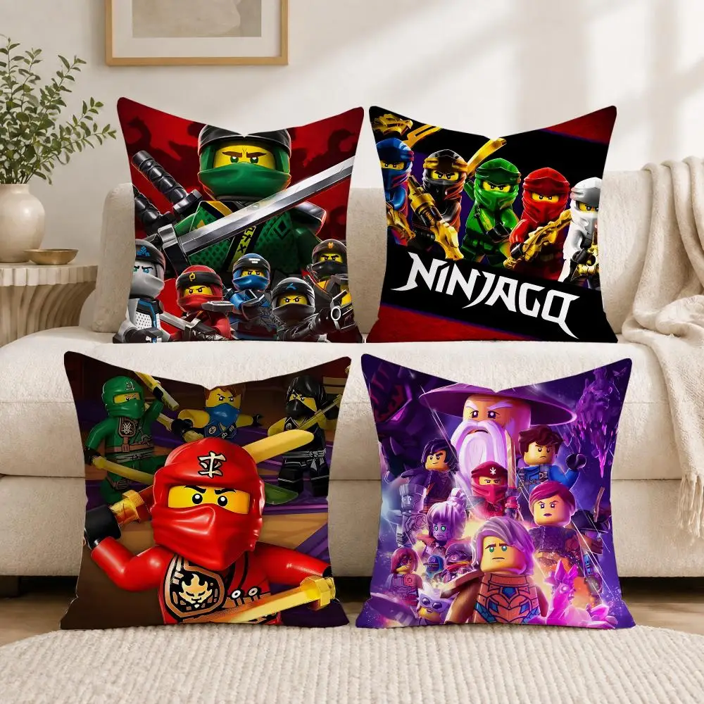 Cool Cartoon-N-Ninjago Cushion Cover Plush Decorative Pillow Case With Hidden Zipper Fashion Room Decor For Home