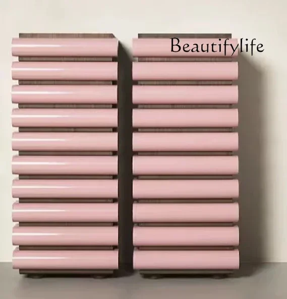 

LJYNordic light luxury solid wood chest creamy style modern simple living room storage storage cabinet entrance cabinet