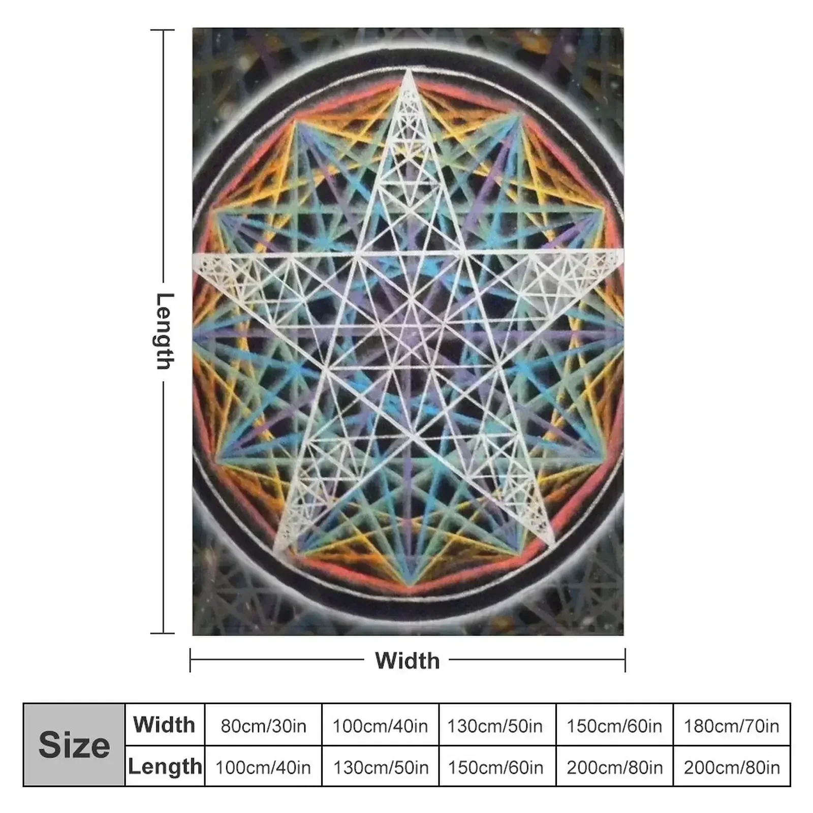 Fractal Pentagram Throw Blanket Loose Thermal Luxury Designer Blankets