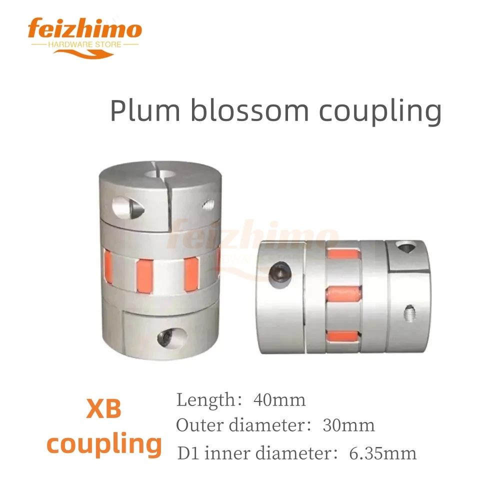 

Connector Flexible Coupler XB Coupler Aluminium Plum Flexible Shaft Plum Blossom Coupling D30 L40 ,Inner Diameter6.35mm Coupling