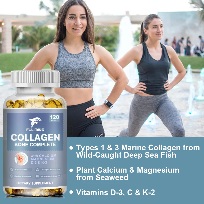 Collagen Bone Complete Capsules - Helps Support Joint Cartilage, Collagen Production & Calcium Absorption, and Immune Support