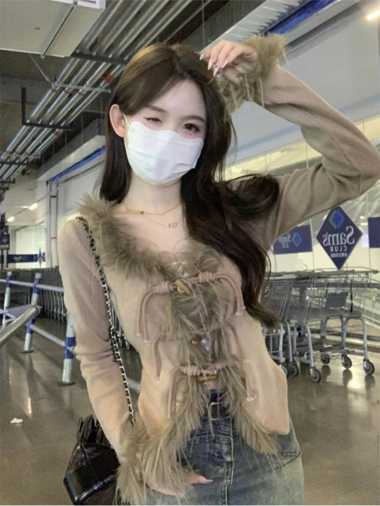 

Pure Desire Spicy Girl Plu Long Sve T-irt Women's Autumn Winter Design Slim Fit ort Length Asymmetrical Top