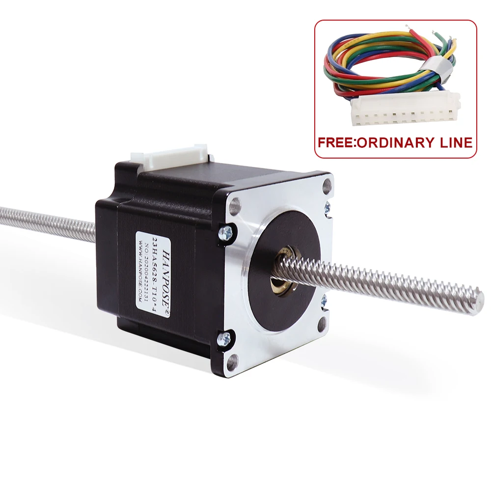57 through-type linear screw stepper motor 100MM 200MM 57HA56-T10 screw 56MM cylinder movement screw rod telescopic walking