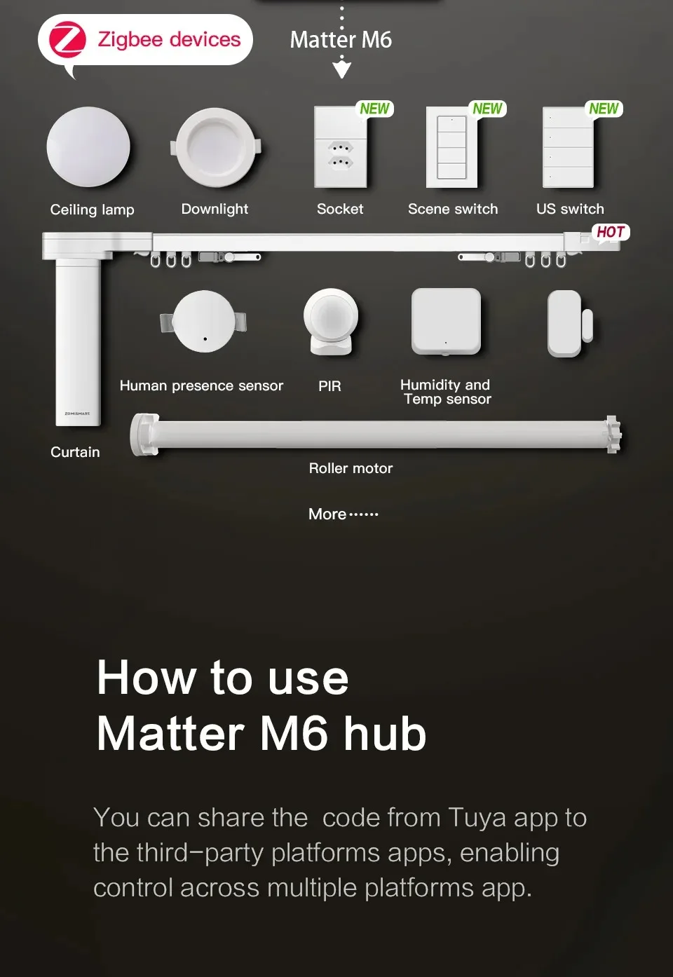 Zemismart Matter Zigbee Thread Hub Smart Home Bridge Matter Gateway Kompatibel mit Tuya App Unterstützt Google Home Smartthings HA – Detail 30