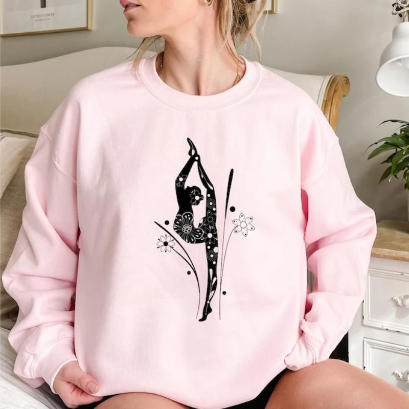 

Толстовка с силуэтом балерины, балетный свитер, милая толстовка с капюшоном балерины, подарок, эстетичная зимняя одежда, женский пуловер с длинным рукавом