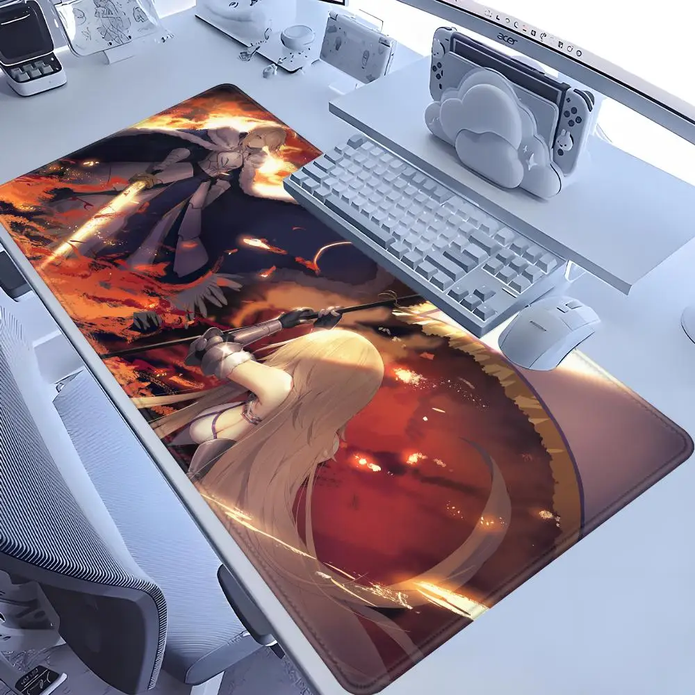 

F-Fate S-Saber Mouse Pad Large Anti-Slip Rubber Gaming MousePad Durable Desk Pad Thick Seam Edge Suitable For Office And Gaming