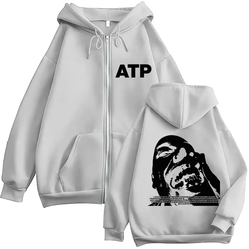 مغني الراب NSQK ATP FM ألبوم جولة الراديو 2025 سترة هودي الرجال الملابس روك الهيب هوب القوطية سستة البلوز موضة المتضخم هودي #6