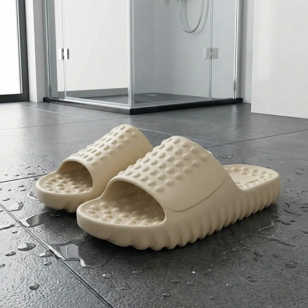 Anti Slip Thick Soled Slippers Massage Platform EVA Slides Sandals Soft Simple Fashion Outer Wear Shoes Beach Vacation