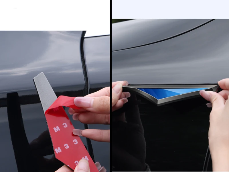 2 unids/set guardabarros de coche pegatinas de acero inoxidable emblema decoración Exterior para Lancia ypsilon delta nera thema