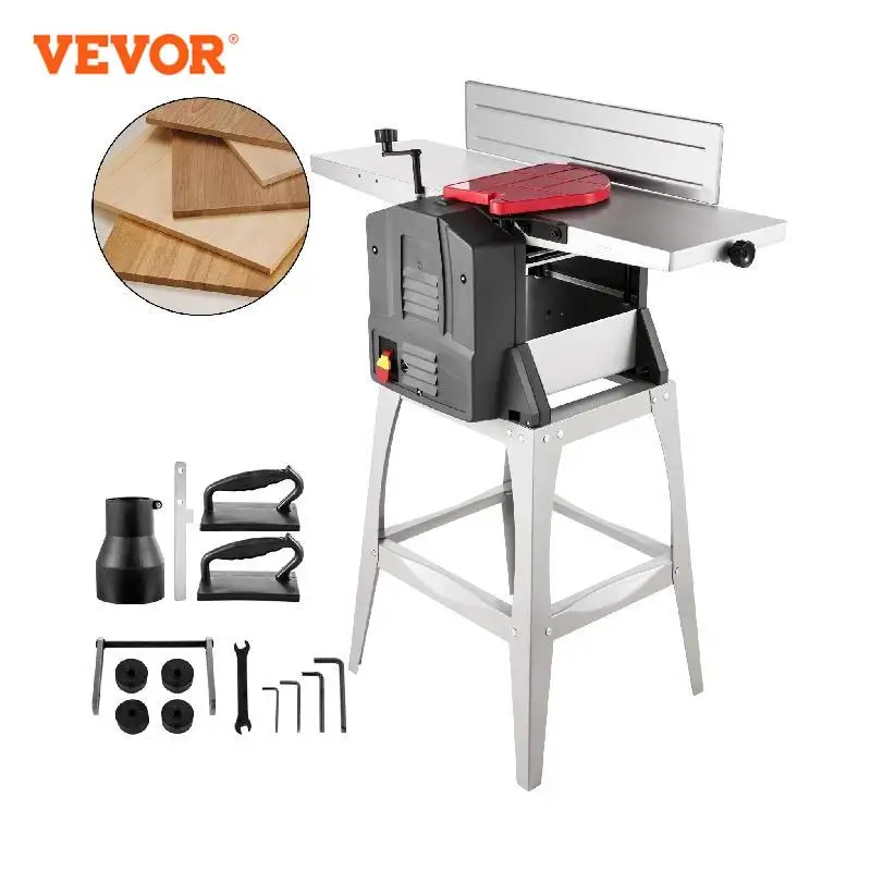 VEVOR 8 Inch Tabletop Jointers Woodworking Benchtop 1500W Jointer Planer with Heavy Duty Stand For Wood Cutting Thickness Planer