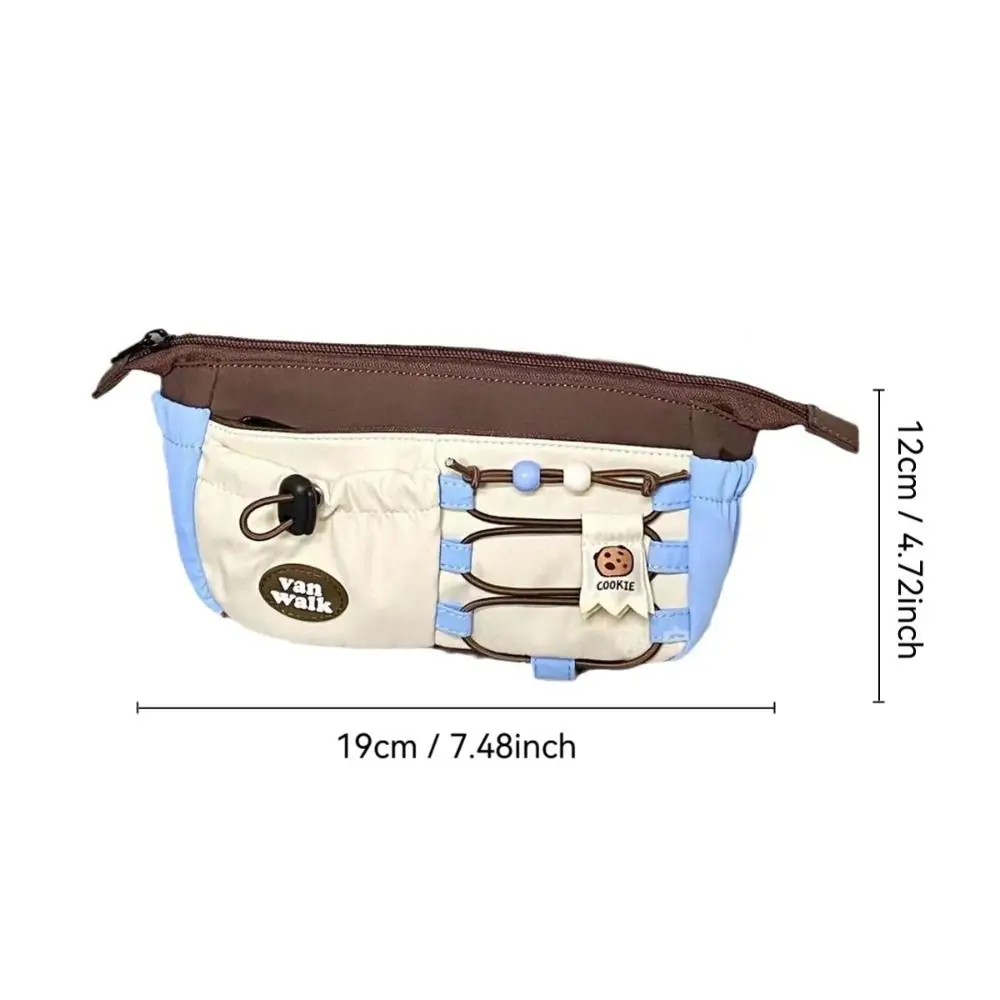 Cute Cookie Pencil Case Large Capacity Color Collision Design Pen Bag Cartoon Multifunctional Stationery Bag Office