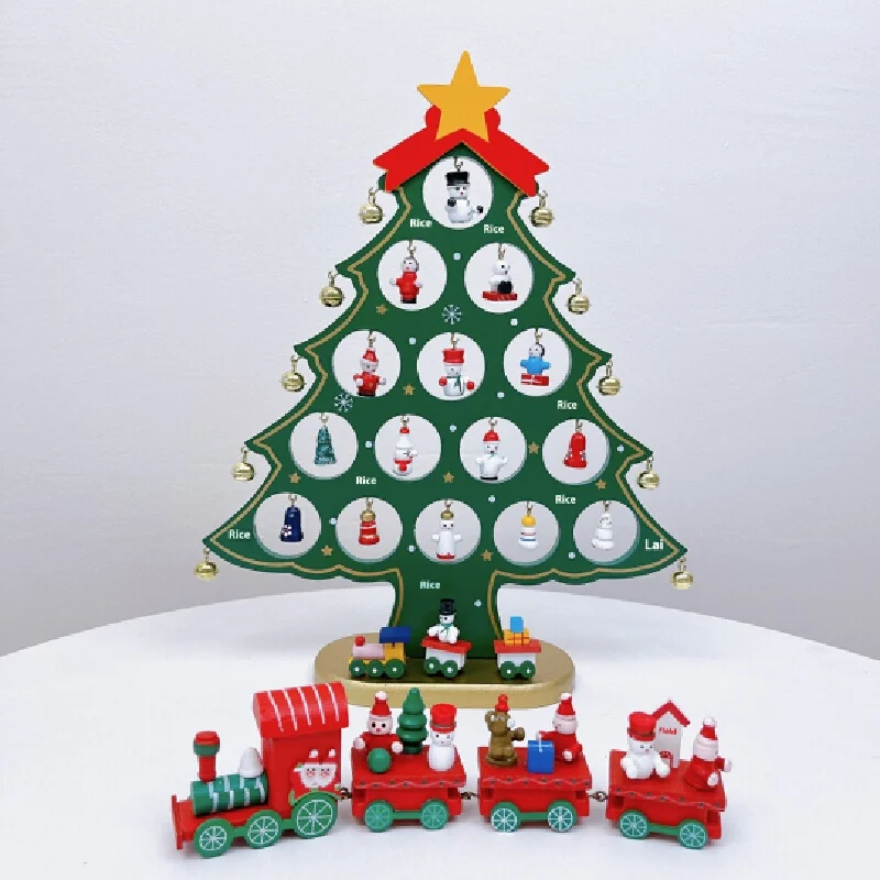 Novo ponto mini árvore de natal diy pacote material pequenos ornamentos de mesa 2025 presente das crianças de natal coletado presente
