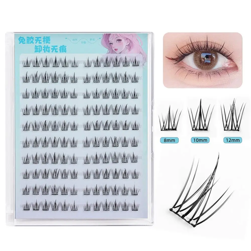 Cílios postiços autoadesivos sem cola, grupo de meninas coreanas, faça você mesmo, cluster de cílios separados, ferramenta de extensão de cílios de anime diy