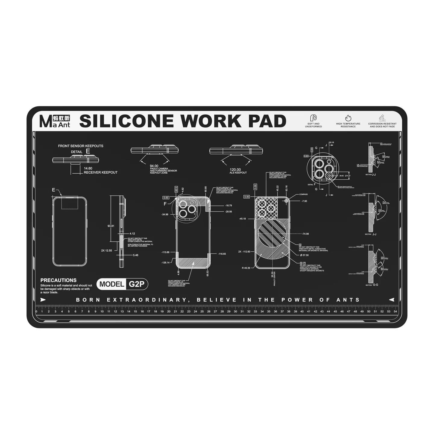 MAANT G2p G2mini Multi-functional Maintenance Heat Insulation Pad for Mobile Phone Repair Silicone Soldering Working Mat