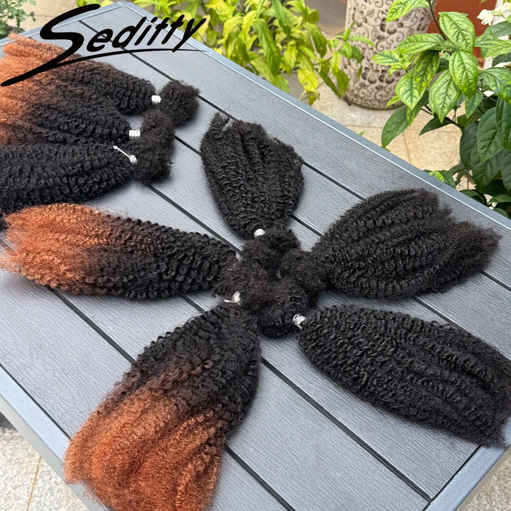 

Афро-кудрявые вьющиеся человеческие волосы, 1 шт./30 г, без утка, бразильский объем Remy Bulk для плетения, наращивания, натуральный цвет для Locs Braid